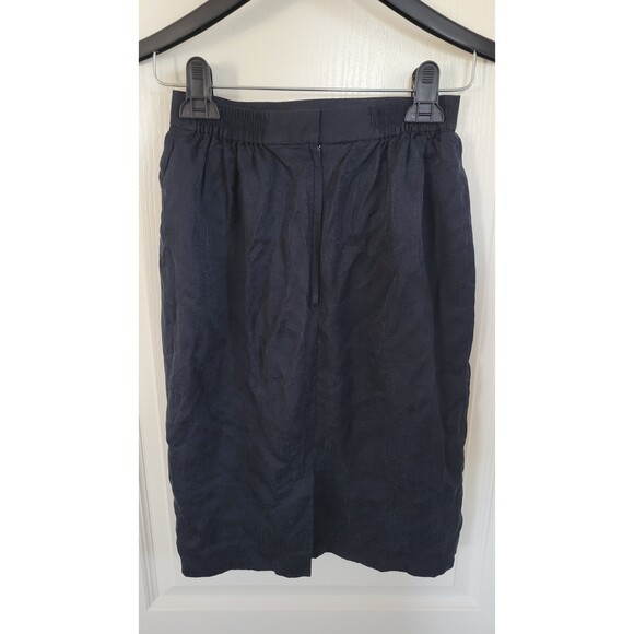 Women's Silk Black Pencil Skirt - Picture 2 of 3
